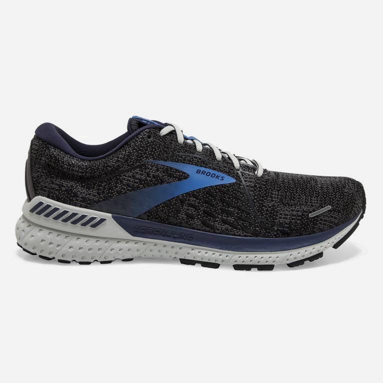 Brooks Adrenaline Gts 21 Hardloopschoenen voor Heren Zwart/Blauw (XRCQK-3918)